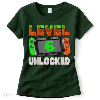 Birthday Boy Level 6 Unlocked 6th Birthday Game Pixel Women's T-Shirt