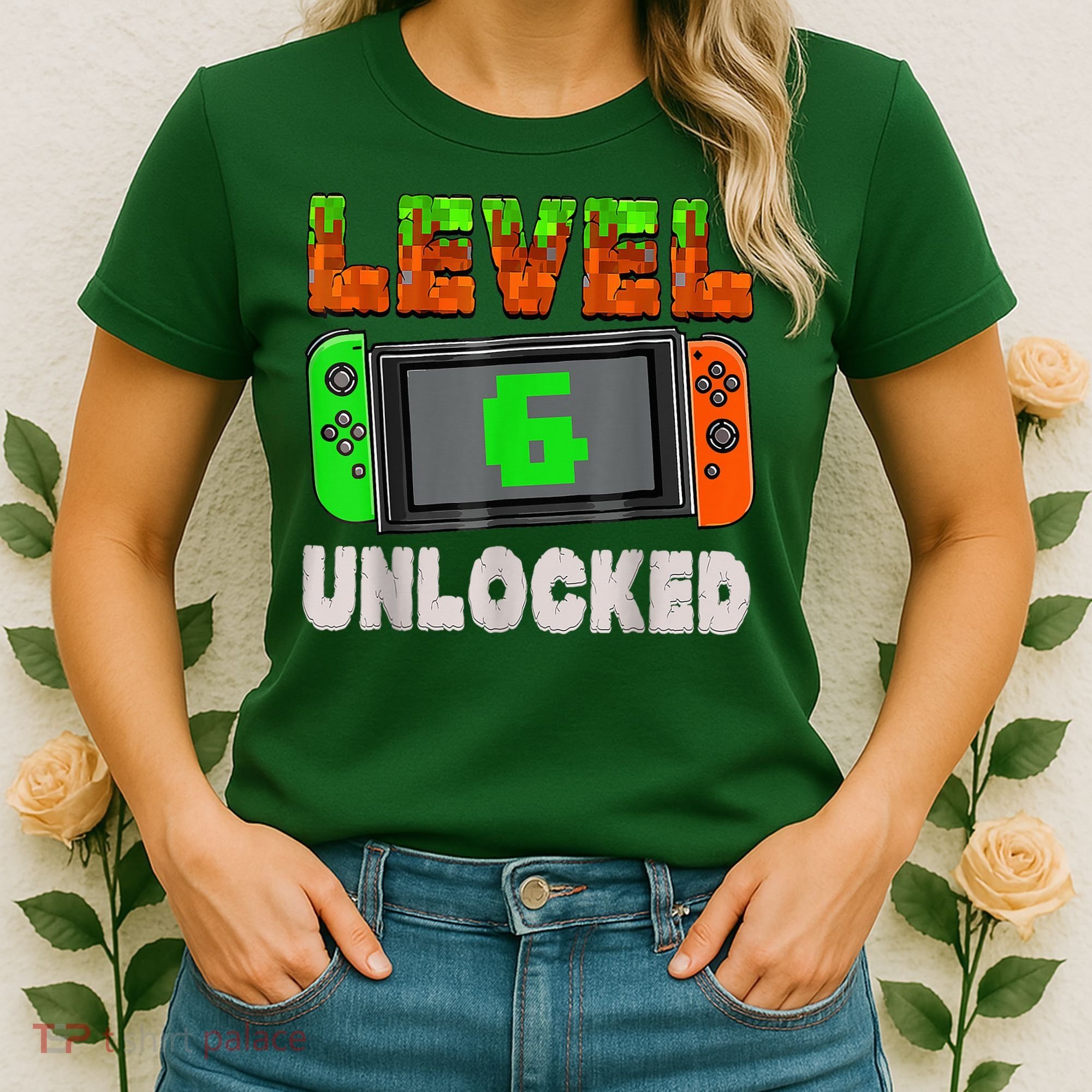 Birthday Boy Level 6 Unlocked 6th Birthday Game Pixel Women's T-Shirt