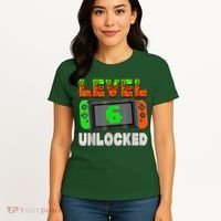 Birthday Boy Level 6 Unlocked 6th Birthday Game Pixel Women's T-Shirt thumb 4