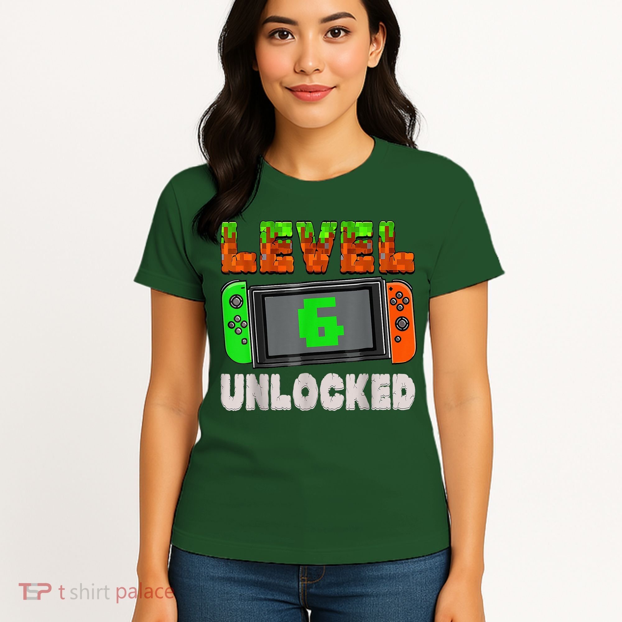 Birthday Boy Level 6 Unlocked 6th Birthday Game Pixel Women's T-Shirt