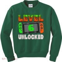 Birthday Boy Level 6 Unlocked 6th Birthday Game Pixel Kids Sweatshirt thumb 0