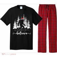Believe Bigfoot Light Santa Squatch Christmas Tree Pajamas Pajama Set thumb 0