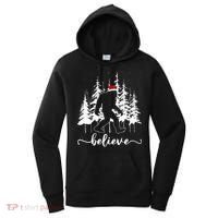 Believe Bigfoot Light Santa Squatch Christmas Tree Pajamas Women's Hoodie thumb 0