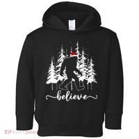 Believe Bigfoot Light Santa Squatch Christmas Tree Pajamas Toddler Hoodie thumb 0