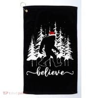 Believe Bigfoot Light Santa Squatch Christmas Tree Pajamas Golf Towel thumb 0