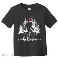 Believe Bigfoot Light Santa Squatch Christmas Tree Pajamas Toddler T-Shirt thumb 0
