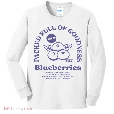 Blueberries Kids Long Sleeve Shirt
