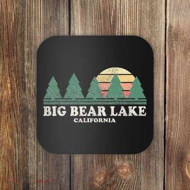 Big Bear Lake Ca Vintage Throwback Retro 70s Design Coaster