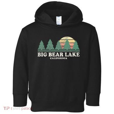 Big Bear Lake Ca Vintage Throwback Retro 70s Design Toddler Hoodie