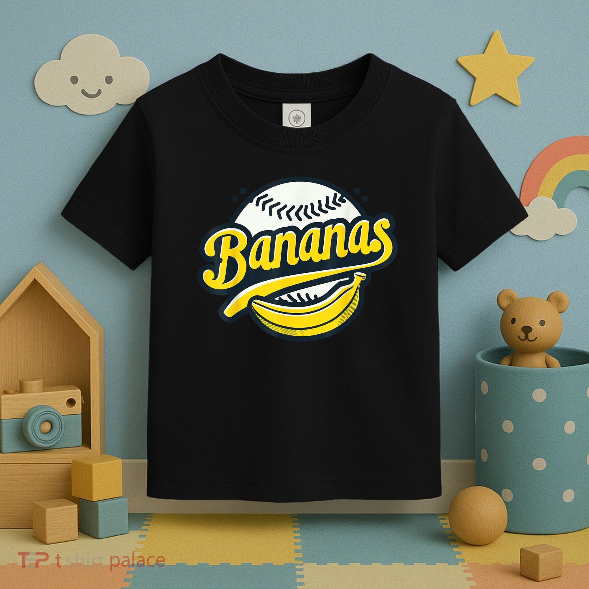 Banana Baseball Lover Cool Game Kawaii Toddler T-Shirt