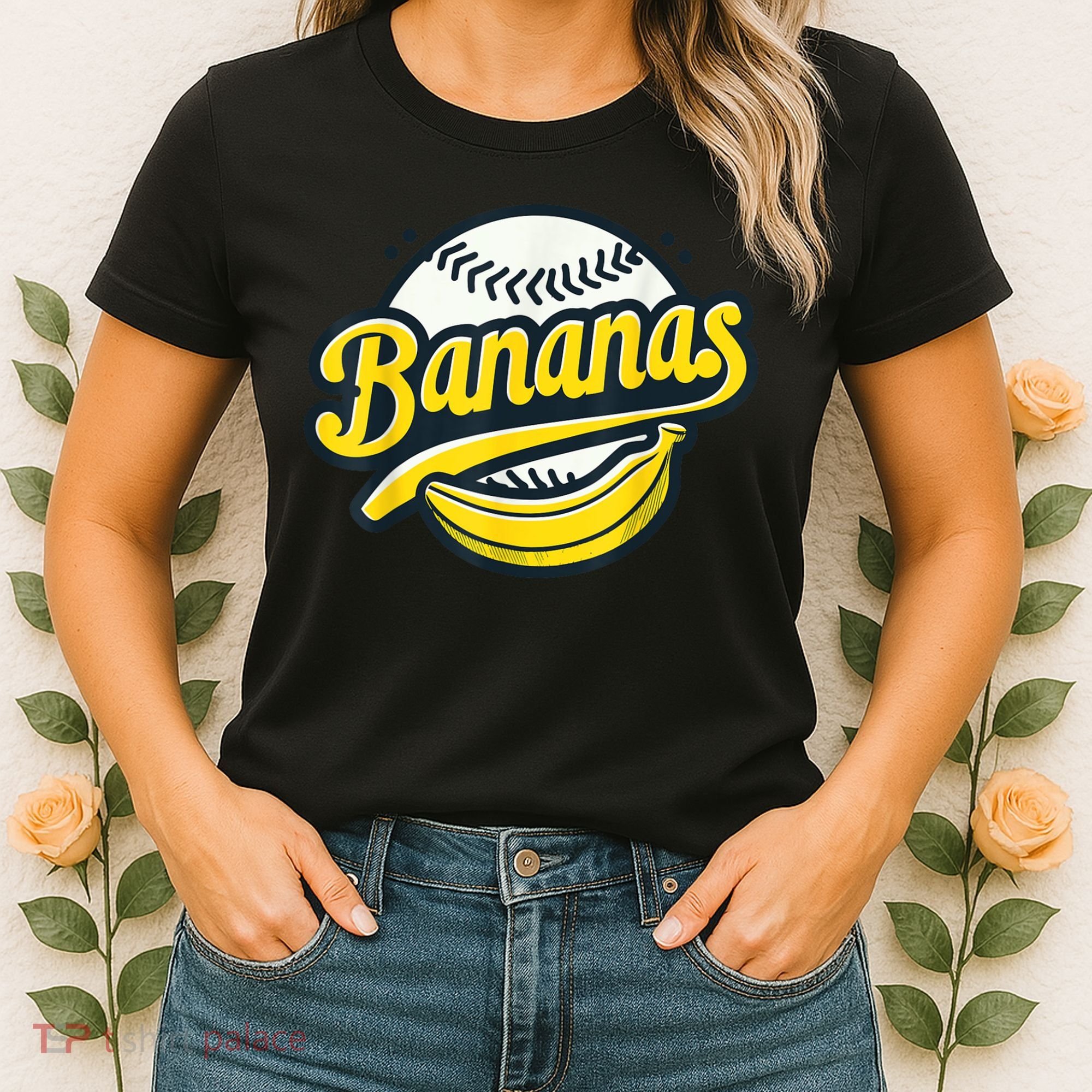Banana Baseball Lover Cool Game Kawaii Women's T-Shirt