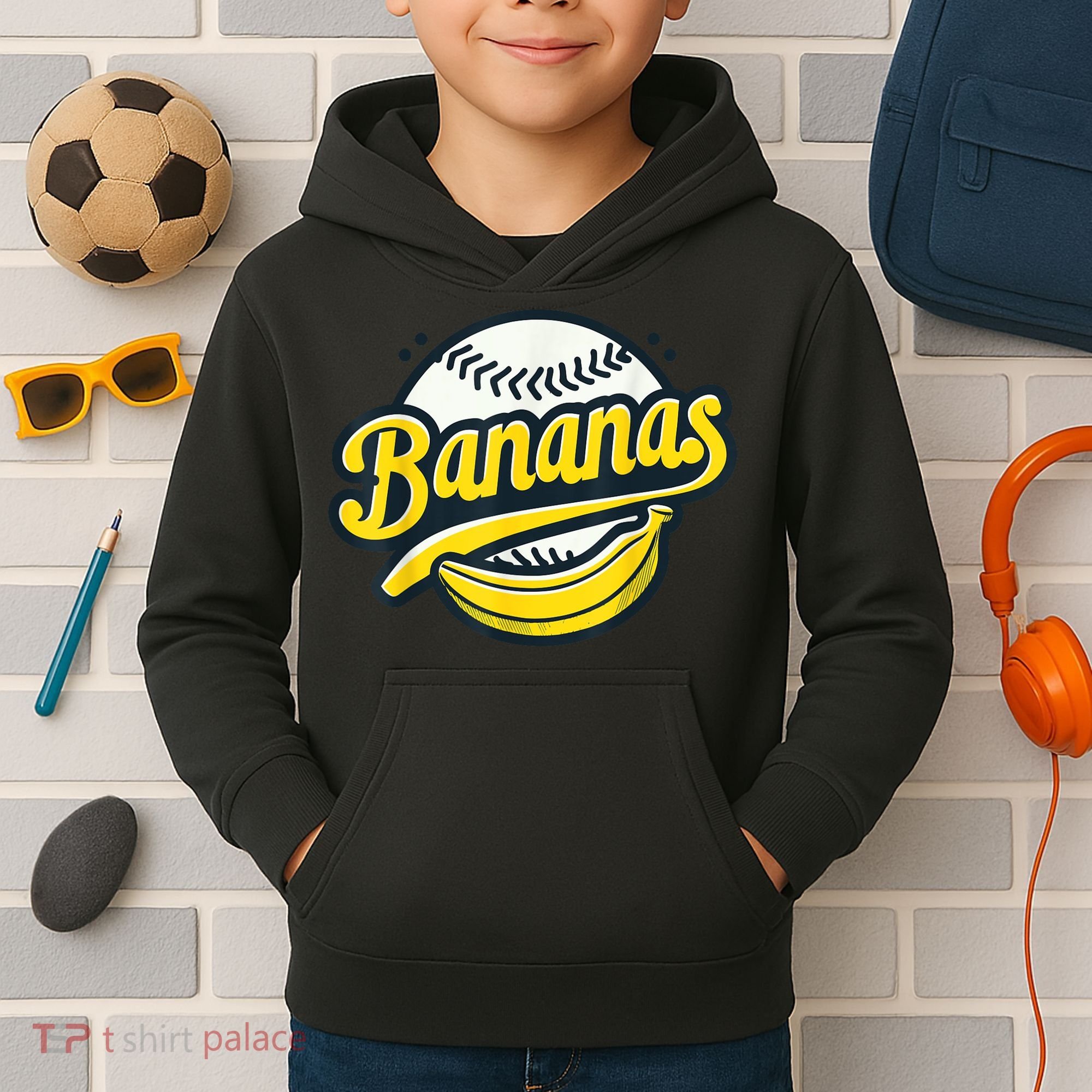 Banana Baseball Lover Cool Game Kawaii Kids Hoodie
