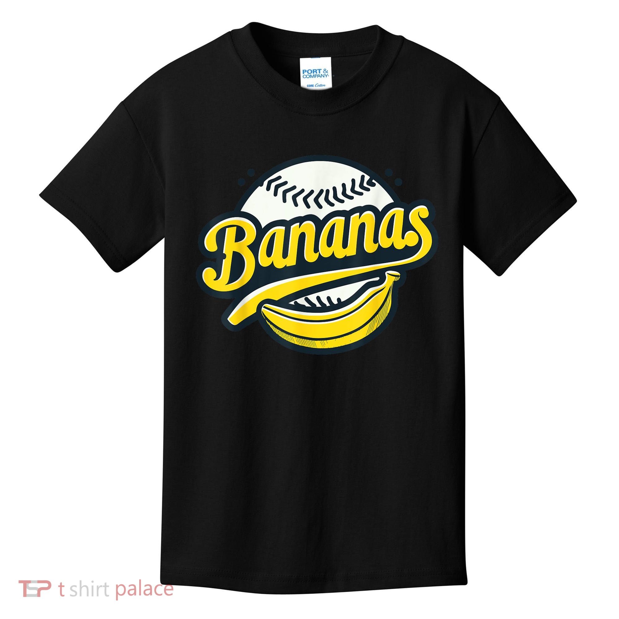 Banana Baseball Lover Cool Game Kawaii Kids T-Shirt