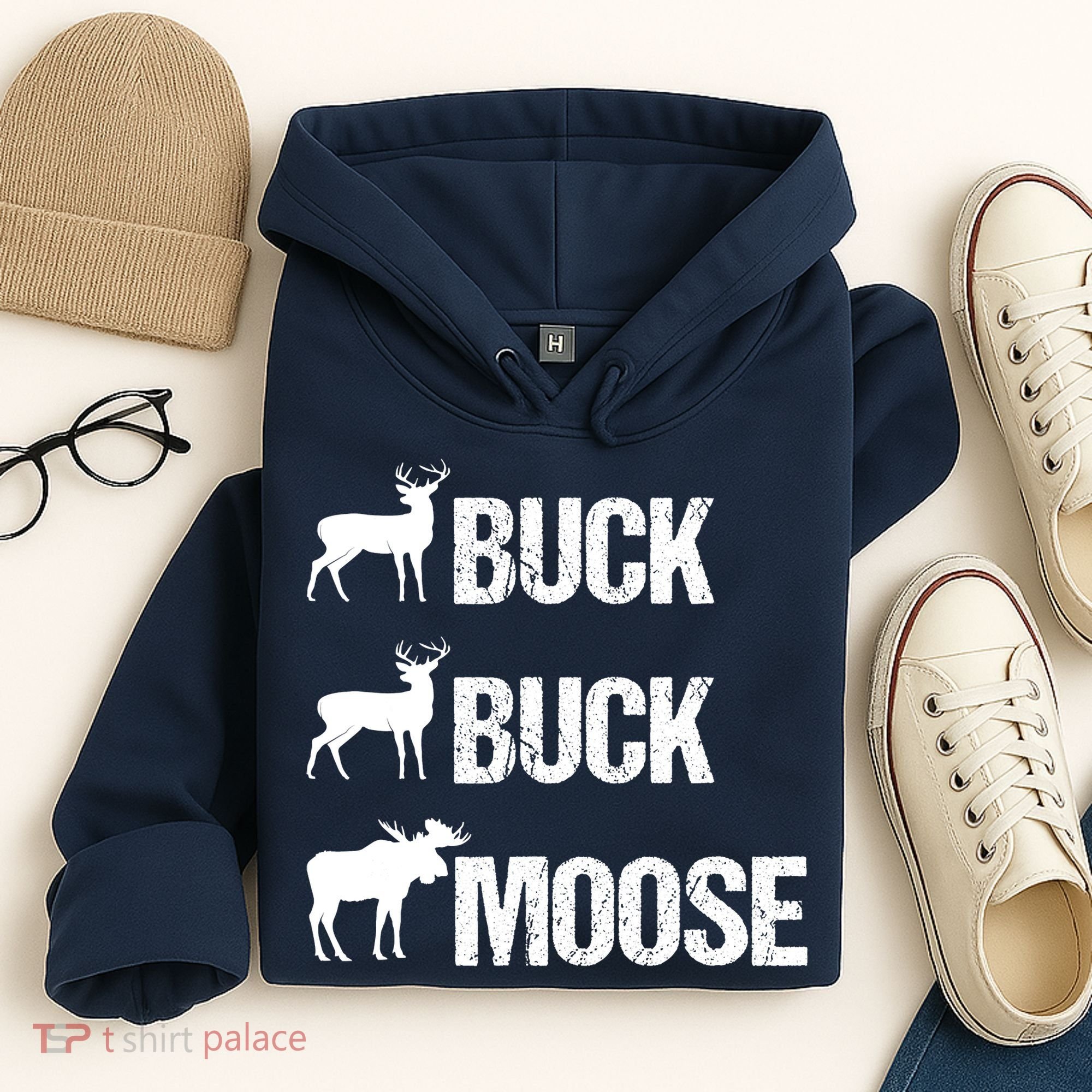 Buck Buck Moose Funny Moose Buck Hunting Hoodie