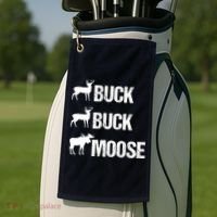 Buck Buck Moose Funny Moose Buck Hunting Golf Towel thumb 2