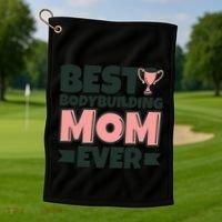 Best Bodybuilding Mom Ever Mother Funny Gift Golf Towel thumb 1