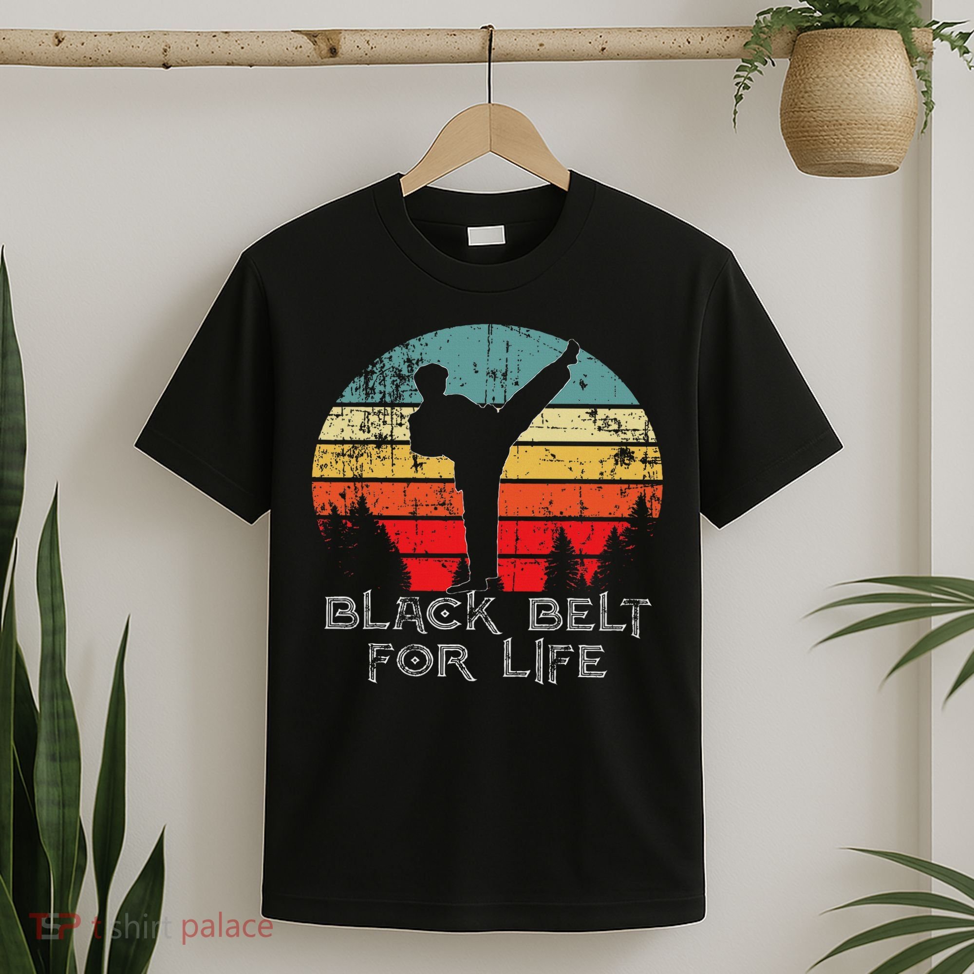 Black Belt Male Vintage Taekwondo Tkd Martial Art Son T-Shirt