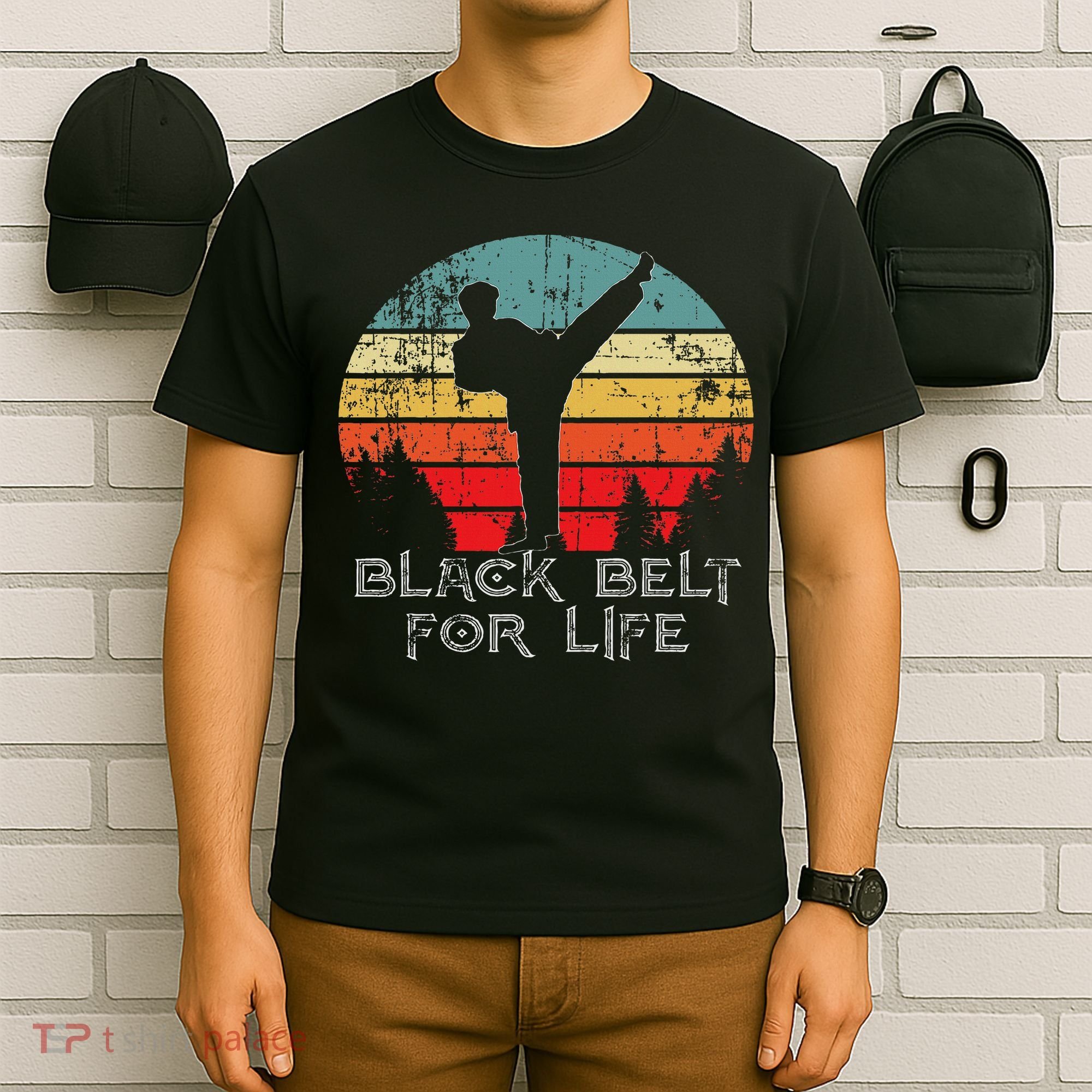 Black Belt Male Vintage Taekwondo Tkd Martial Art Son T-Shirt