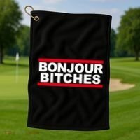 Bonjour Bitches Meaningful Gift Golf Towel thumb 1