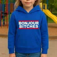Bonjour Bitches Meaningful Gift Kids Hoodie thumb 3