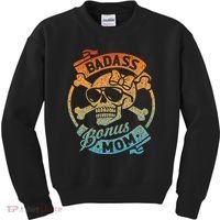 Badass Bonus Mom Stepmom Stepmother MotherS Day Kids Sweatshirt thumb 0