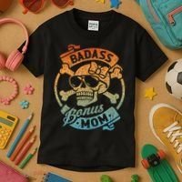 Badass Bonus Mom Stepmom Stepmother MotherS Day Kids T-Shirt thumb 3