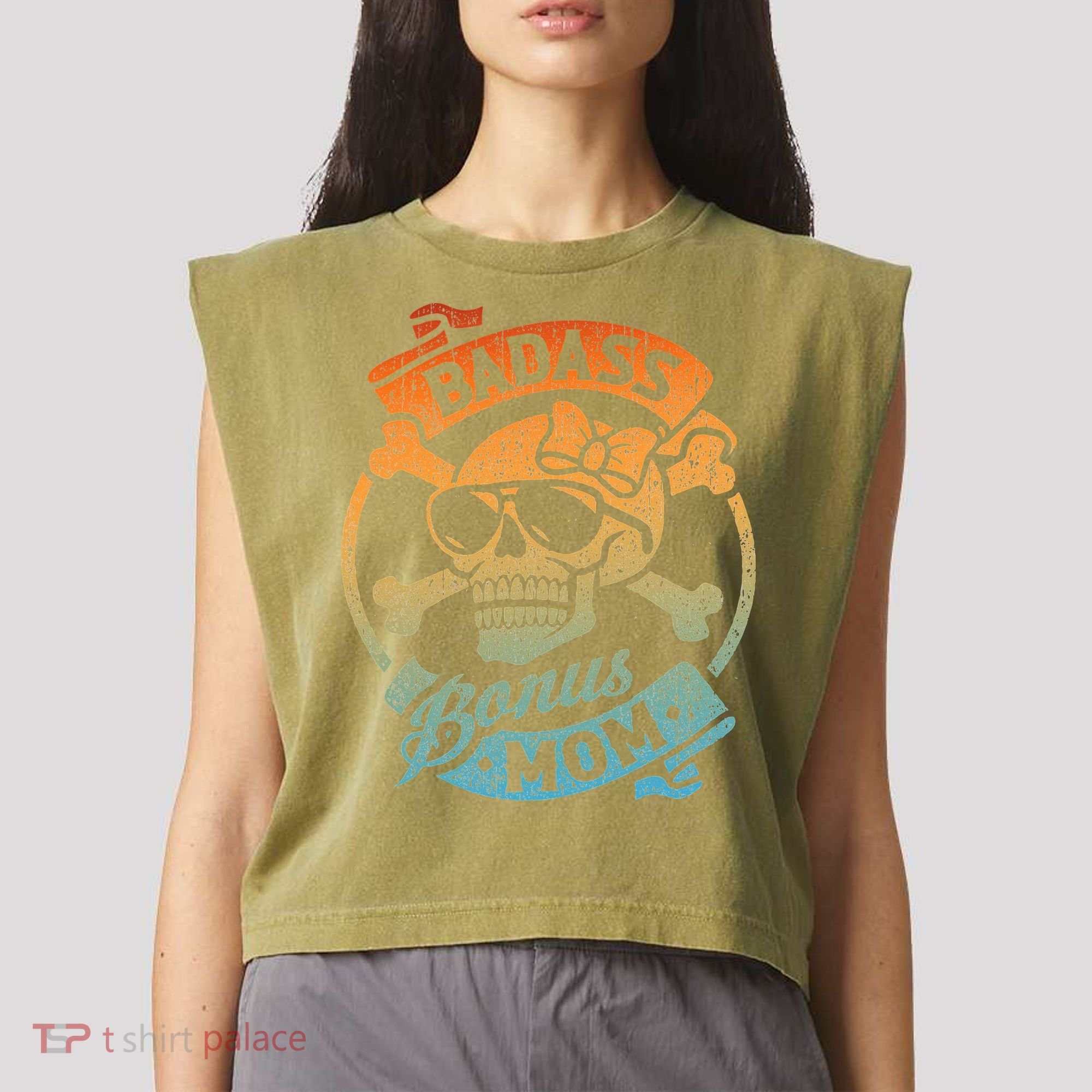Badass Bonus Mom Stepmom Stepmother MotherS Day Garment-Dyed Women's Muscle Tee