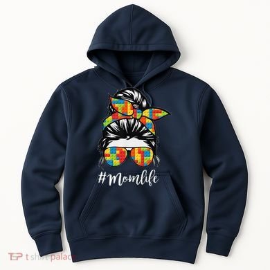 Building Block Messy Bun Mom Life Master Builder Mothers Day Hoodie