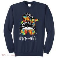 Building Block Messy Bun Mom Life Master Builder Mothers Day Sweatshirt thumb 0
