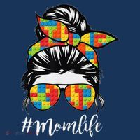Building Block Messy Bun Mom Life Master Builder Mothers Day T-Shirt thumb 7