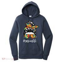 Building Block Messy Bun Mom Life Master Builder Mothers Day Women's Hoodie thumb 0