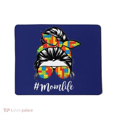 Building Block Messy Bun Mom Life Master Builder Mothers Day Mousepad
