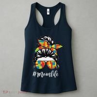 Building Block Messy Bun Mom Life Master Builder Mothers Day Women's Tank Top thumb 3