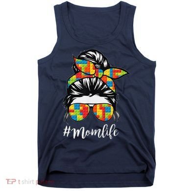 Building Block Messy Bun Mom Life Master Builder Mothers Day Tank Top