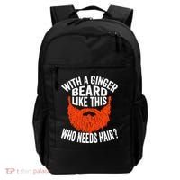 Bearded Bald Man Ginger Beard Funny Sarcastic Saying Backpack thumb 0