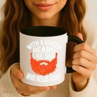 Bearded Bald Man Ginger Beard Funny Sarcastic Saying Coffee Mug thumb 3