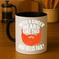 Bearded Bald Man Ginger Beard Funny Sarcastic Saying Coffee Mug thumb 4