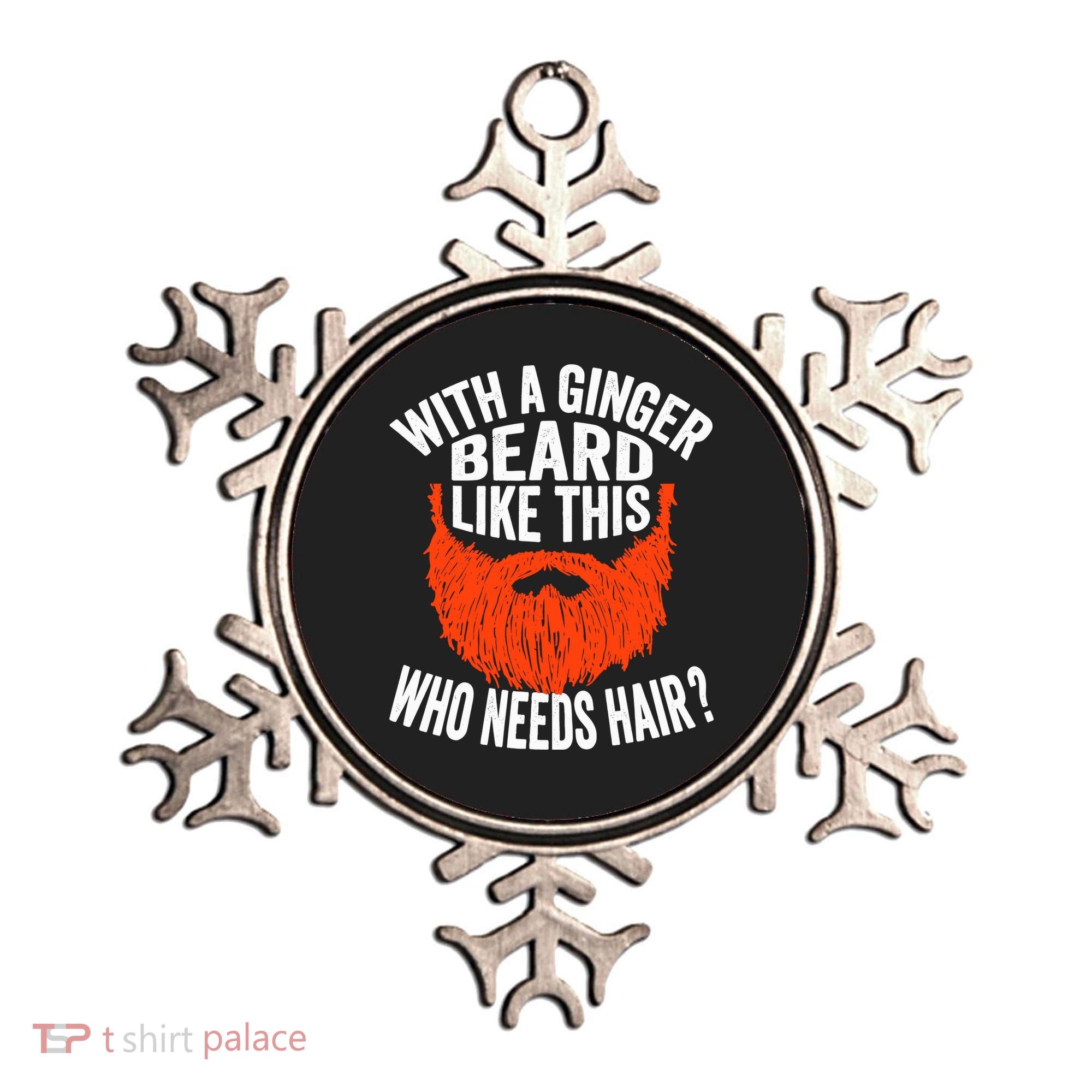 Bearded Bald Man Ginger Beard Funny Sarcastic Saying Ornament