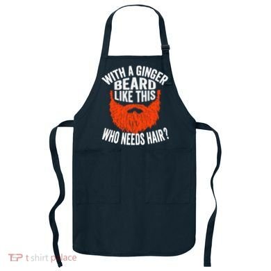Bearded Bald Man Ginger Beard Funny Sarcastic Saying Apron