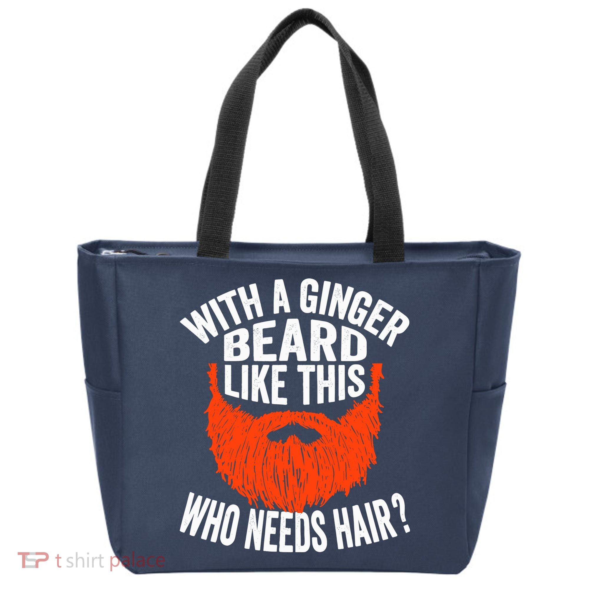 Bearded Bald Man Ginger Beard Funny Sarcastic Saying Tote Bag