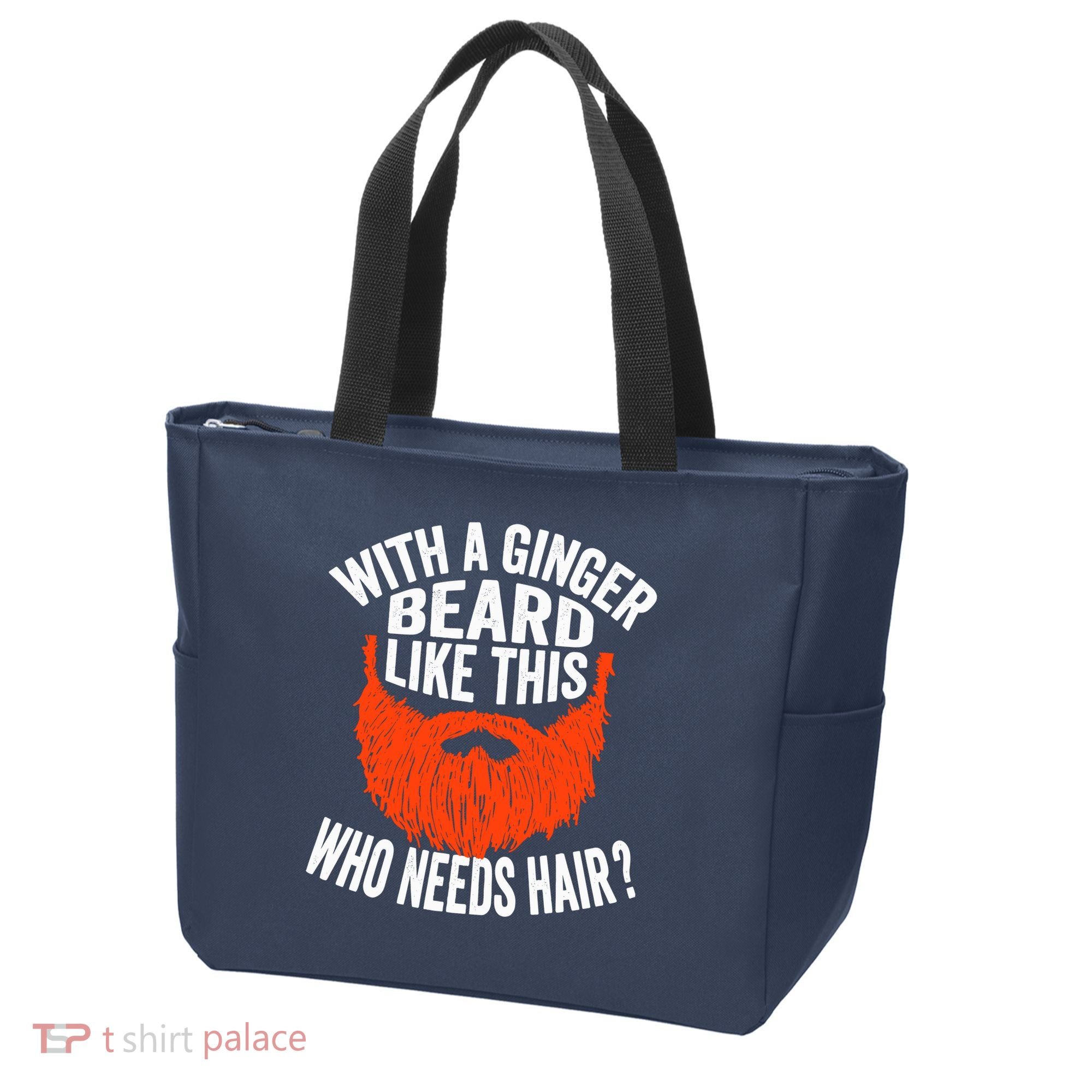 Bearded Bald Man Ginger Beard Funny Sarcastic Saying Tote Bag
