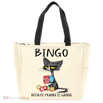 Bingo Because Murder Is Wrong Bingo Cat Tote Bag