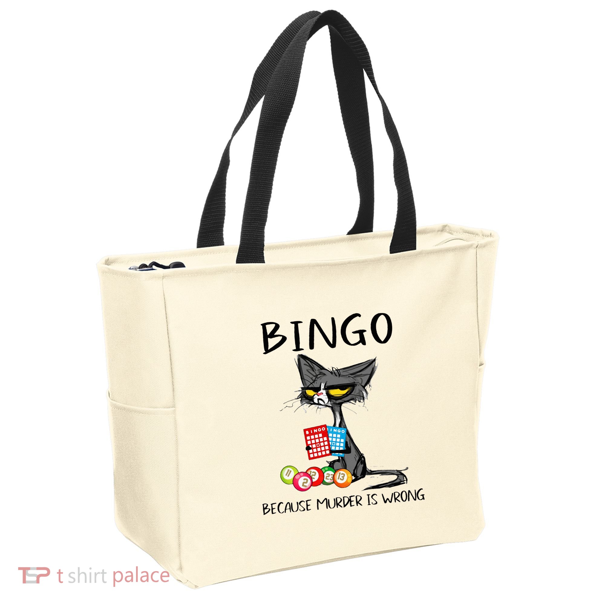 Bingo Because Murder Is Wrong Bingo Cat Tote Bag