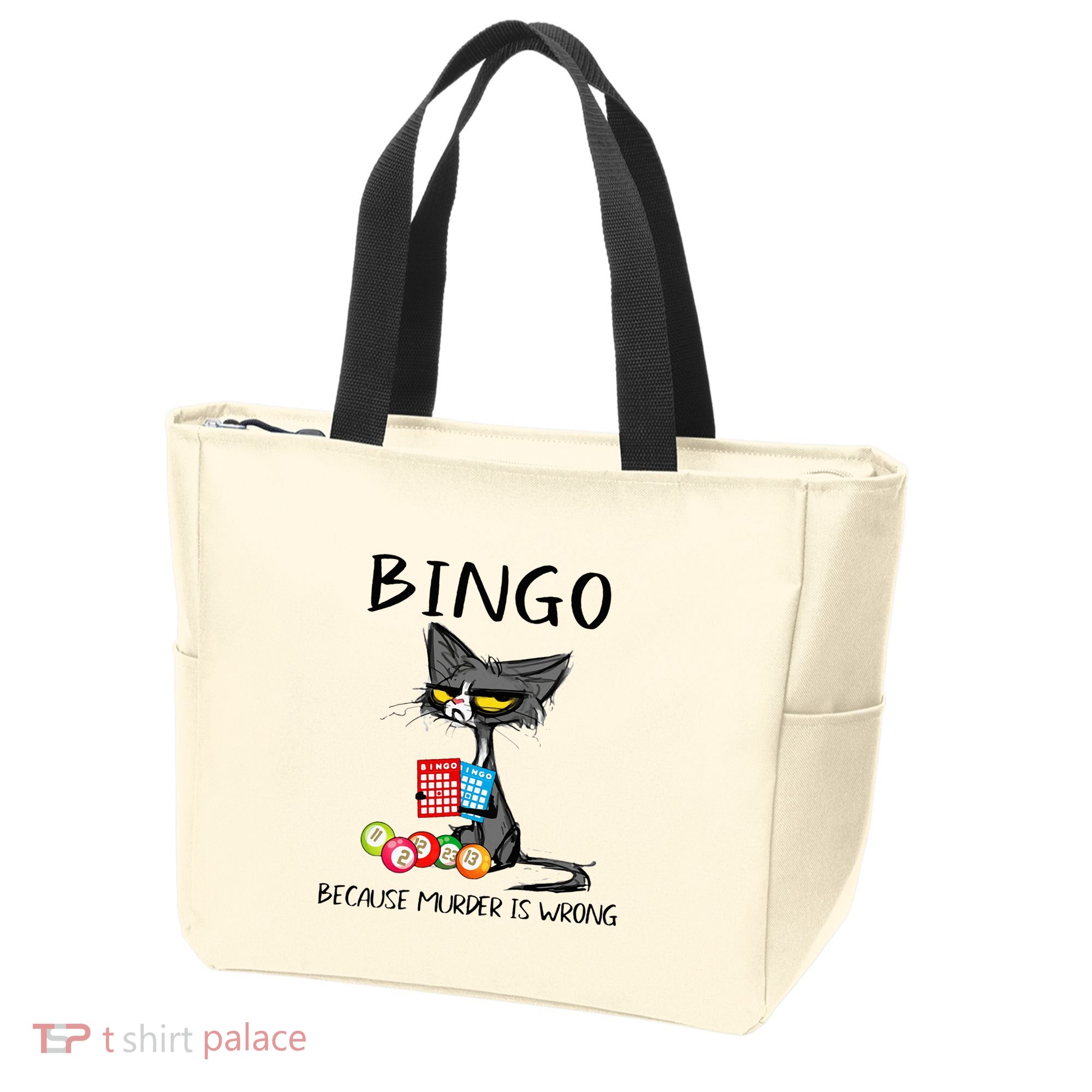 Bingo Because Murder Is Wrong Bingo Cat Tote Bag