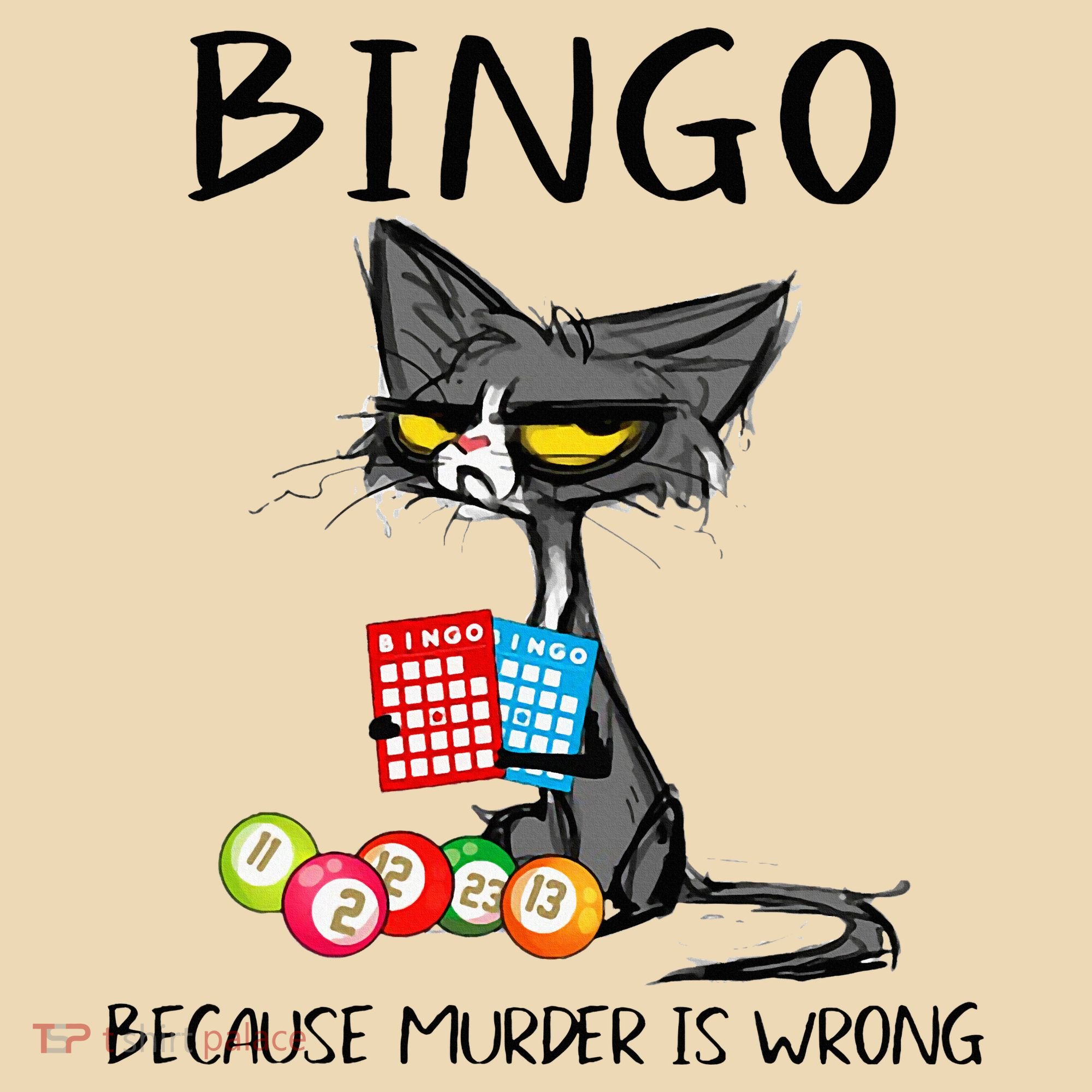 Bingo Because Murder Is Wrong Bingo Cat Tote Bag