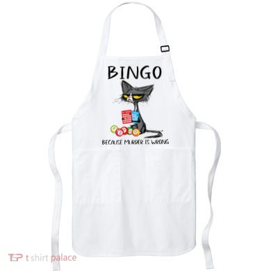 Bingo Because Murder Is Wrong Bingo Cat Apron
