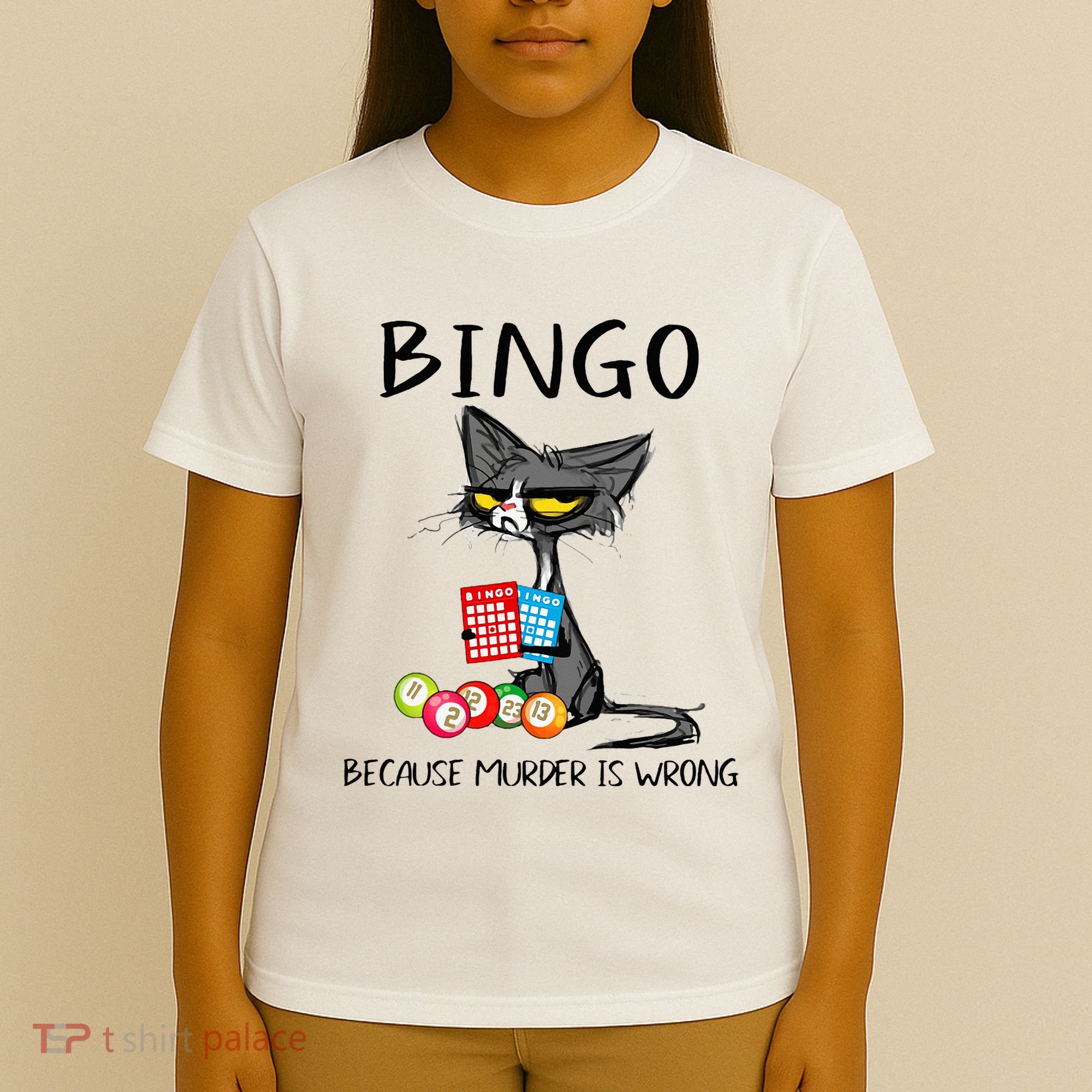 Bingo Because Murder Is Wrong Bingo Cat T-Shirt