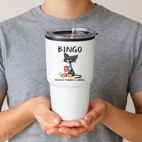 Bingo Because Murder Is Wrong Bingo Cat Tumbler thumb 2