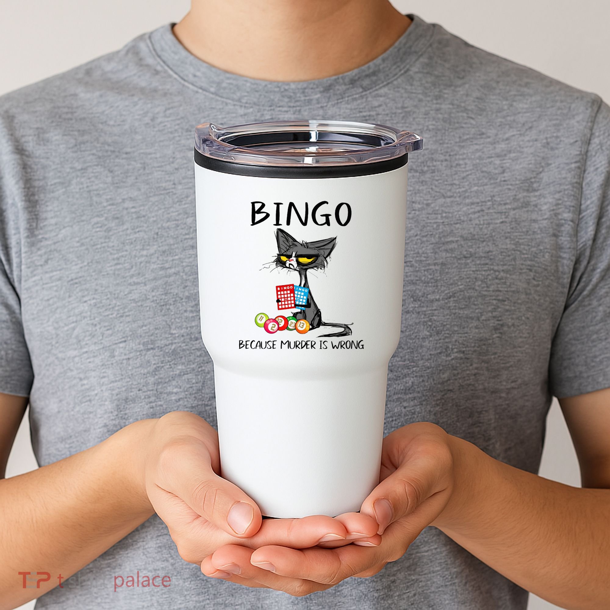 Bingo Because Murder Is Wrong Bingo Cat Tumbler