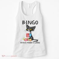 Bingo Because Murder Is Wrong Bingo Cat Women's Tank Top thumb 0